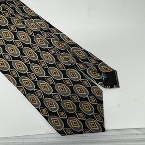 Isaco Men's Tie 100% Silk Circles and Diamonds‎ - No tie stableizer.